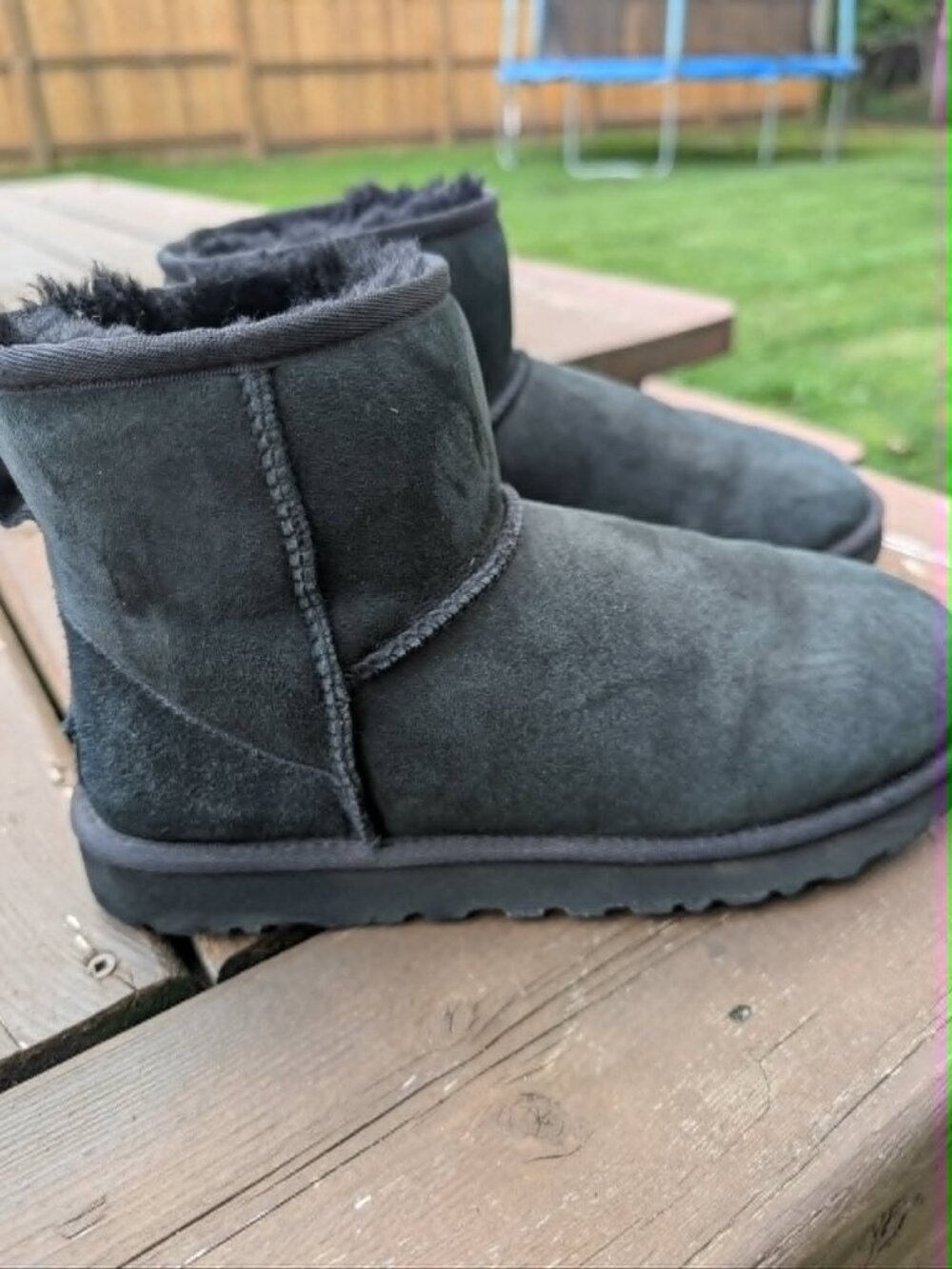Black Ugg mini boots, size 8